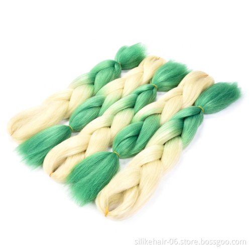 Long Jumbo Braid Hair Two Colored 24" 100g Crochet Braids Expression attachment Synthetic Expression Braiding Bulk  Hair